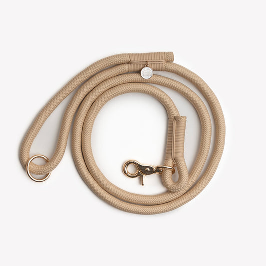 'Tan' - Braided Rope Leash - Paws & Play Paradise
