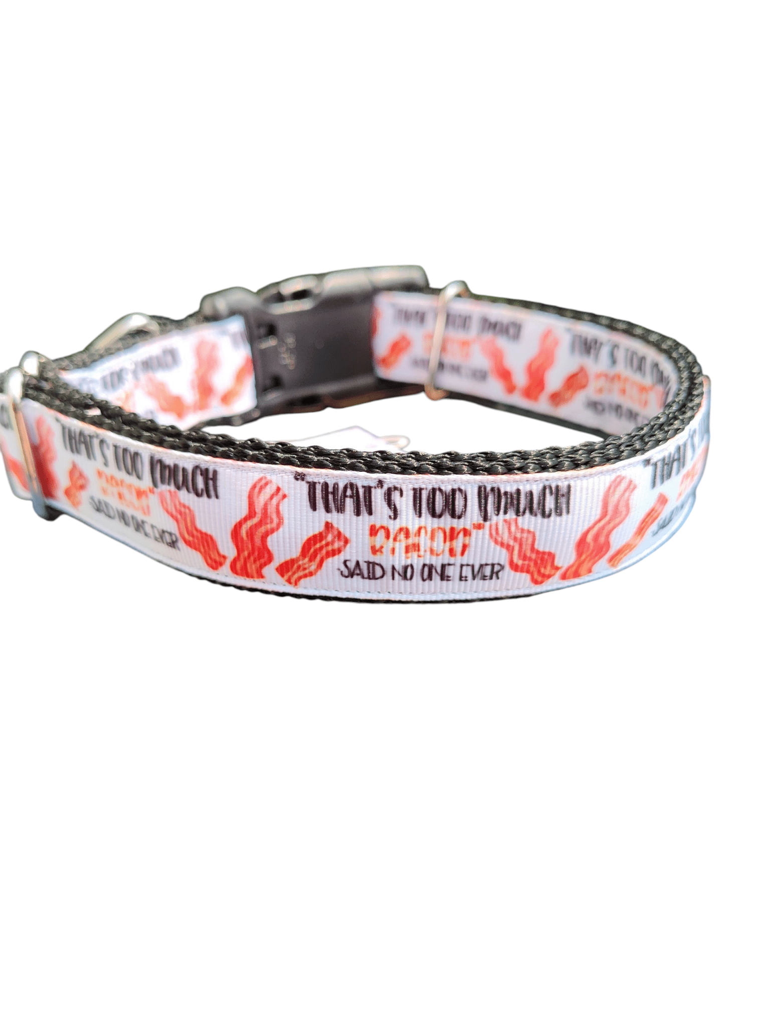 Too Much Bacon Nylon Dog Collar - Paws & Play Paradise