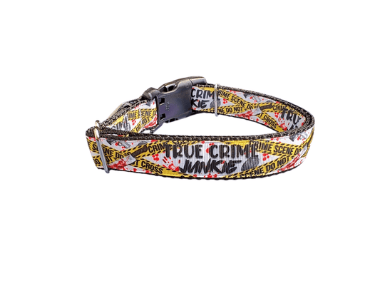 True Crime Junkie Nylon Dog Collar - Paws & Play Paradise