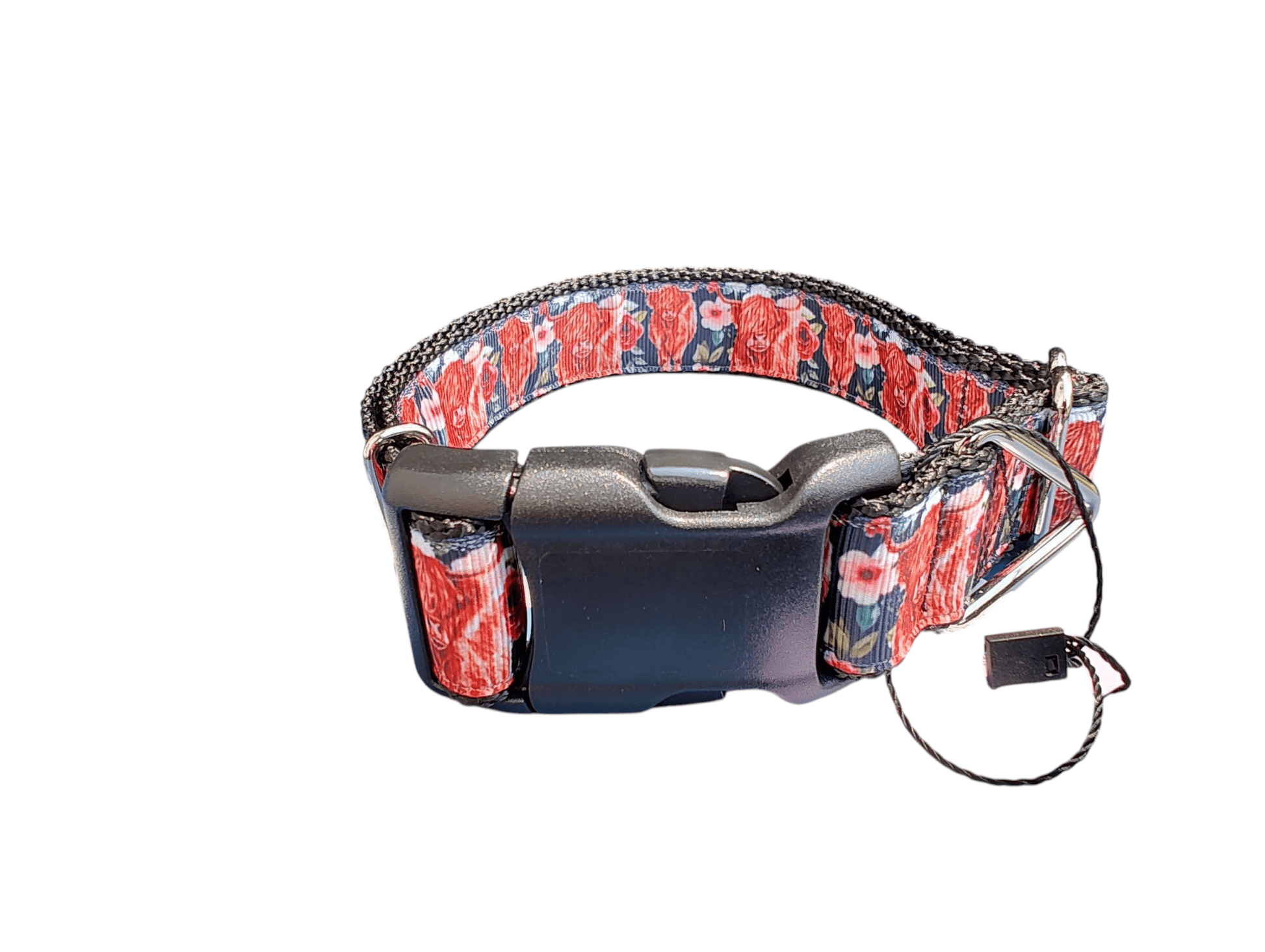 Western Highland Cow Flowers 2 Nylon Dog Collar - Paws & Play Paradise